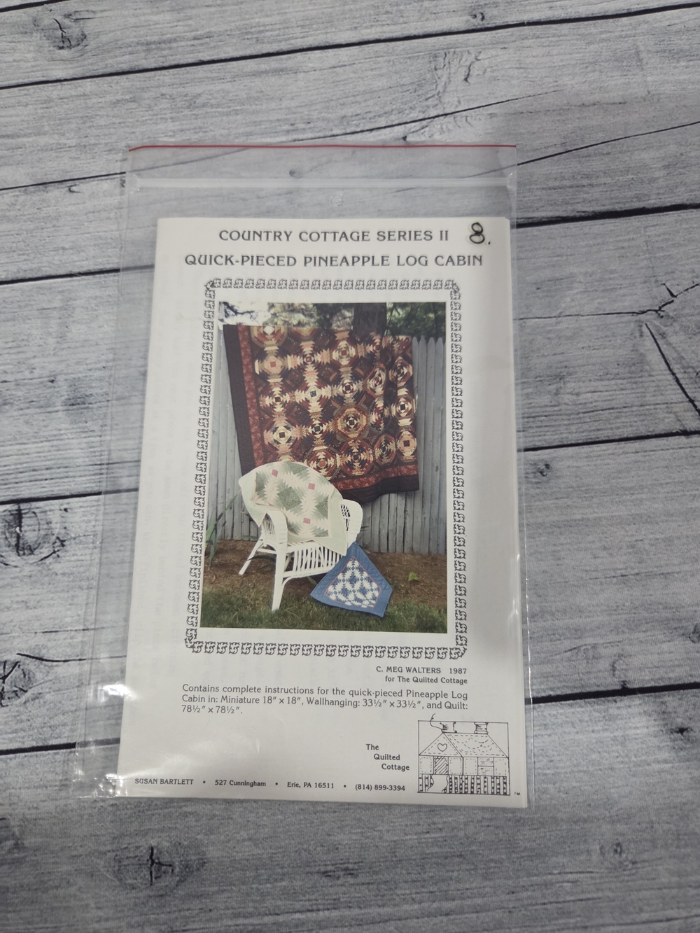 Quilted Cottage Quilting Pattern Country Cottage Series II Pineapple Log Cabin